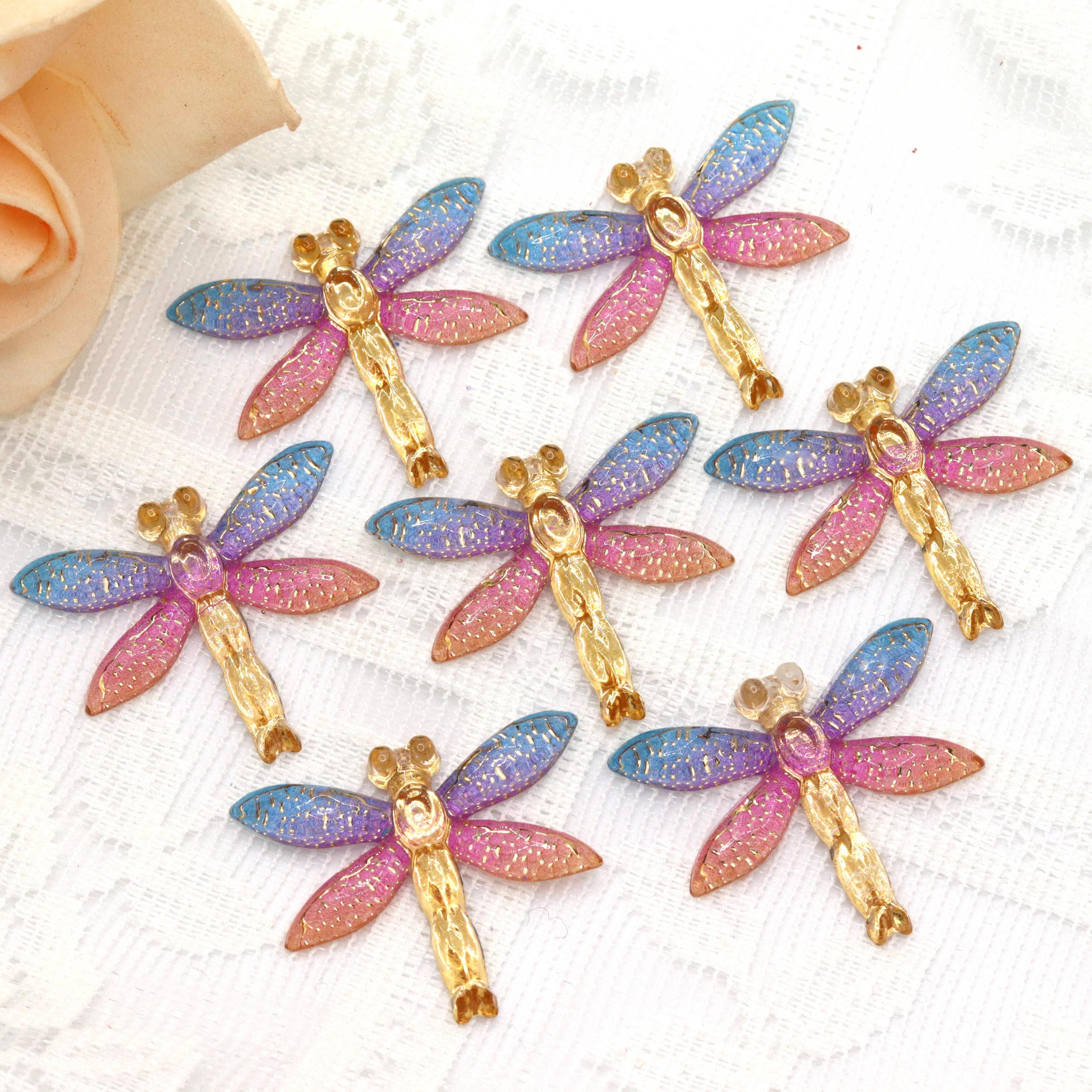 10pcs Shining Dragonfly Flat Back DIY Clothing Ornaments